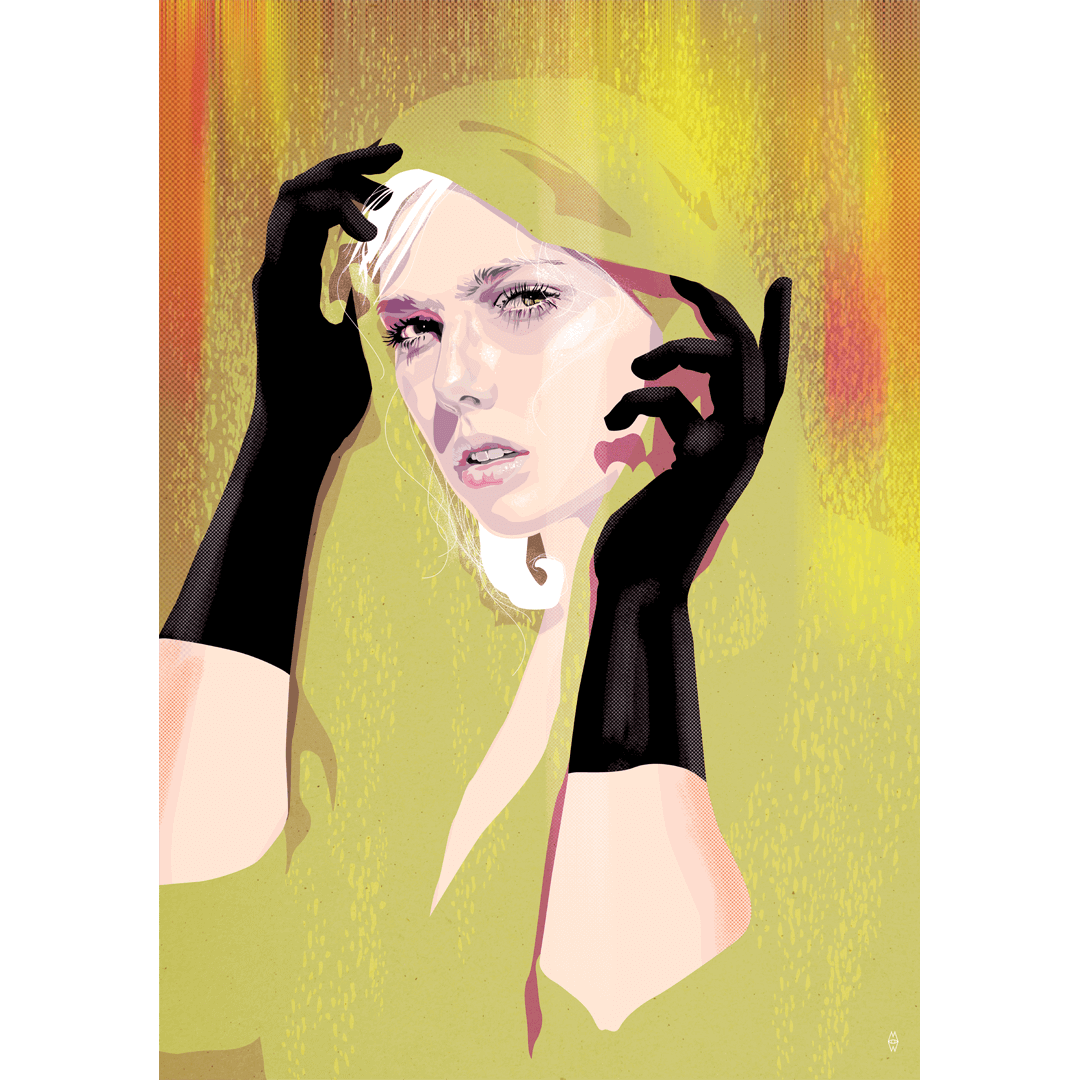 słoneczne iluminacje i kobieta